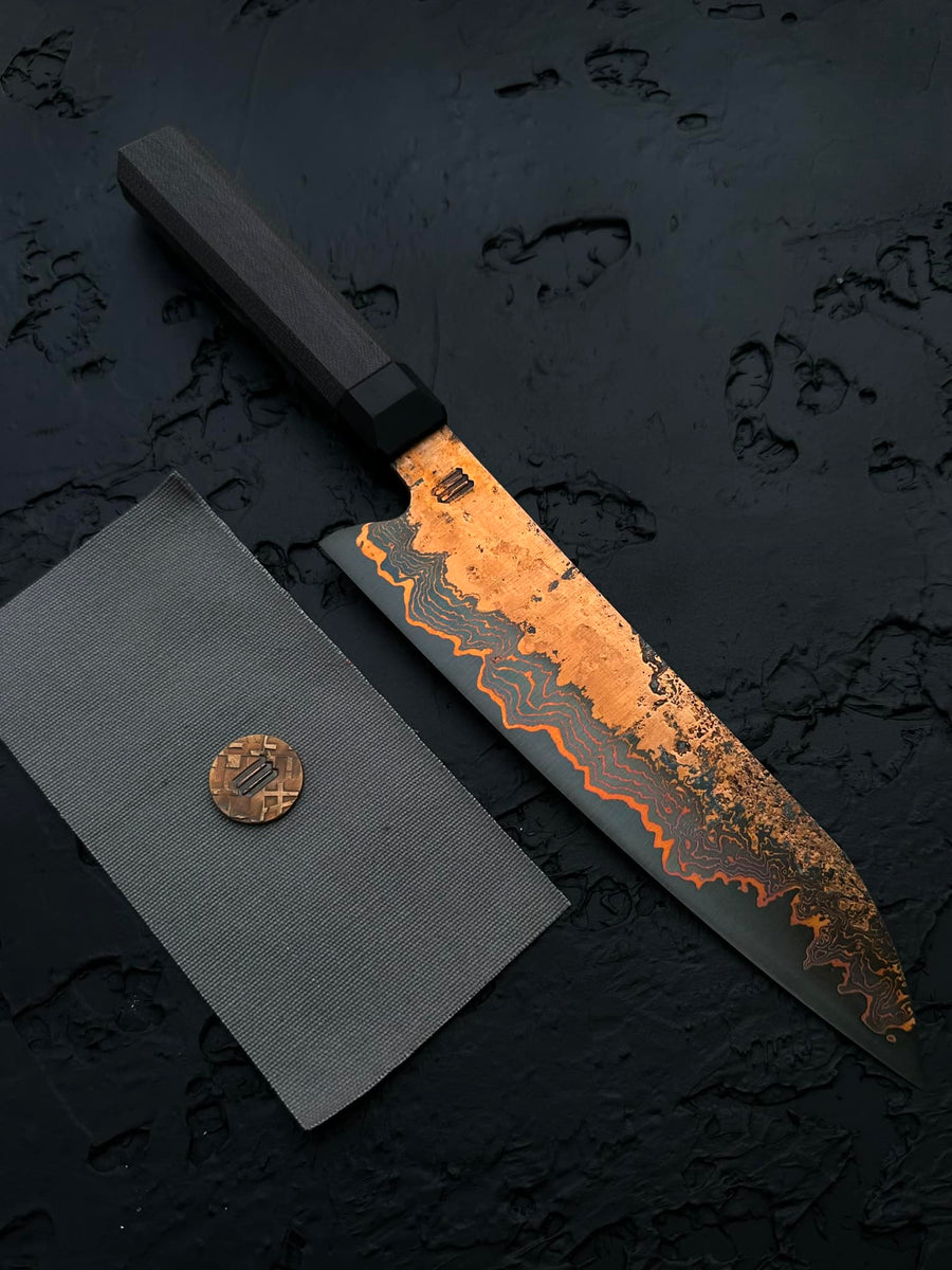 Wanchana Copper San Mai Damascus Gyuto (Cu Mai)