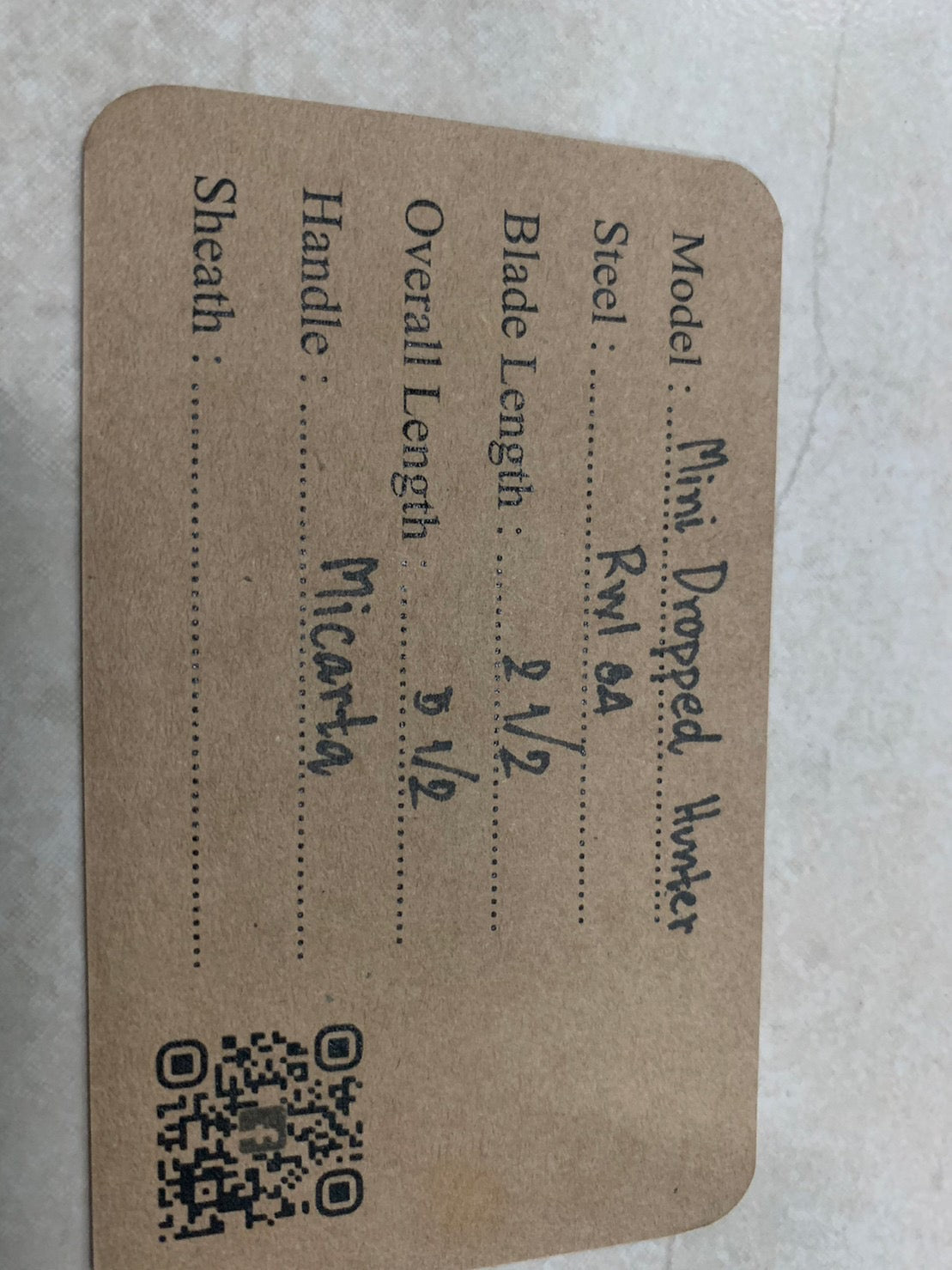 Mini Dropped Hunter Knife