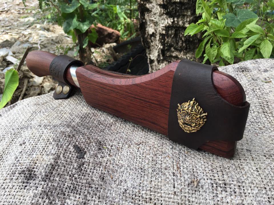 Engraved Thai Rounded Spine blade Hand Forged Knives - Blacksmith Handmade Axes, Siam Blades Old Block Blades