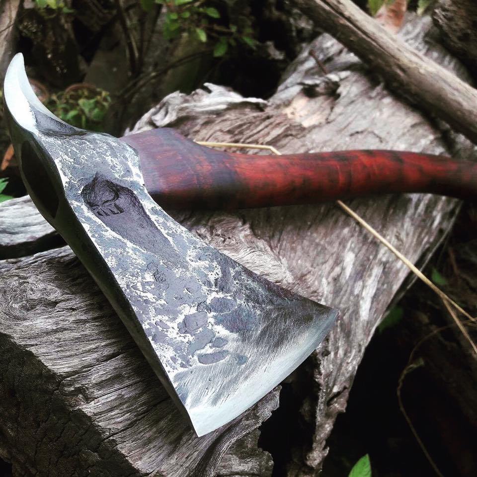 "Harm's Way" Spike Axe Hand Forged Knives - Blacksmith Handmade Axes, Siam Blades Old Block Blades
