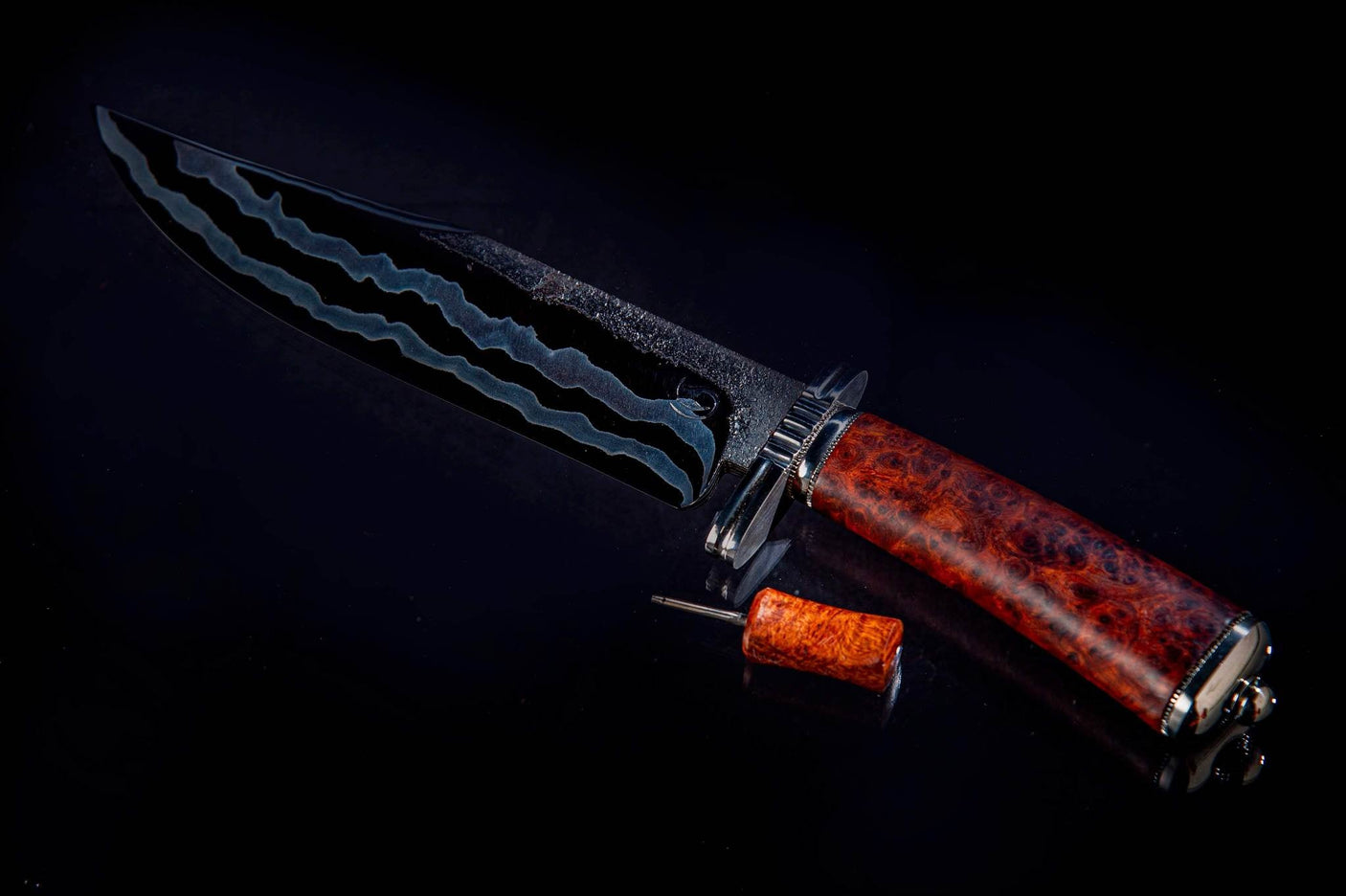 Stingray 9 Layer San Mai Padauk Burl Bowie