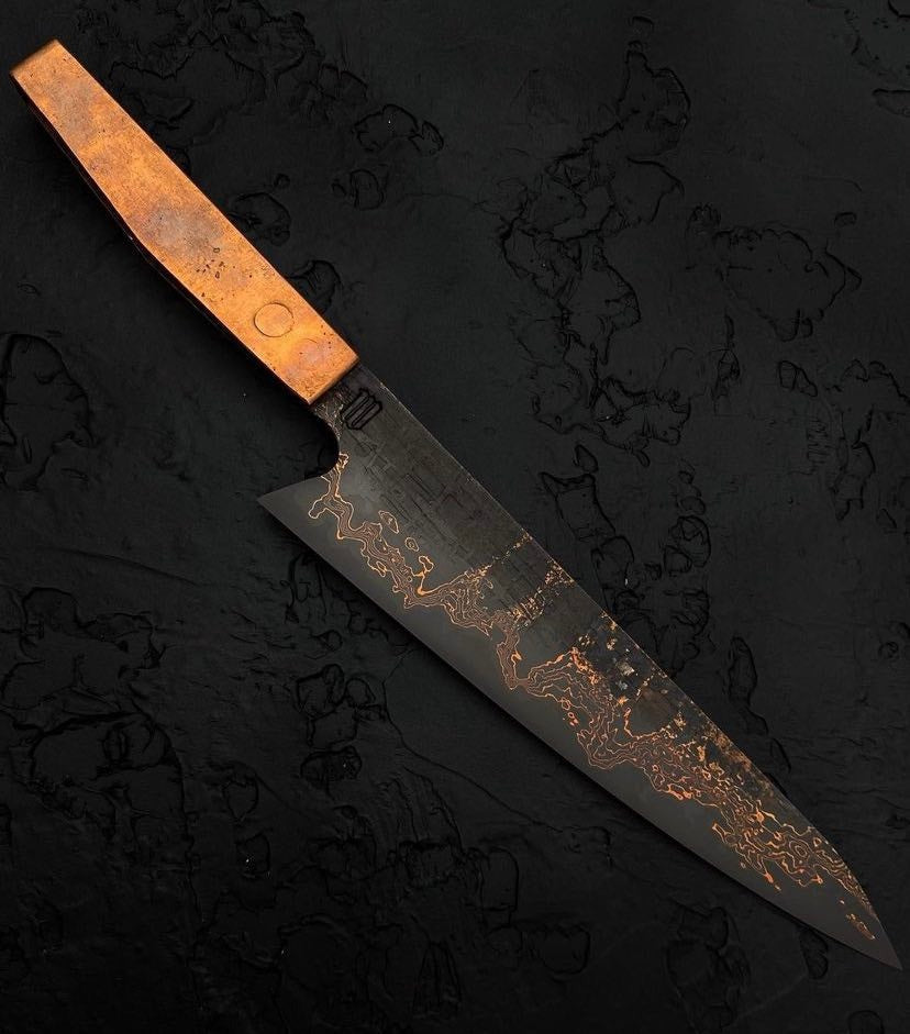 Wanchana Cu-Mai Gyuto All Copper Folded Handle