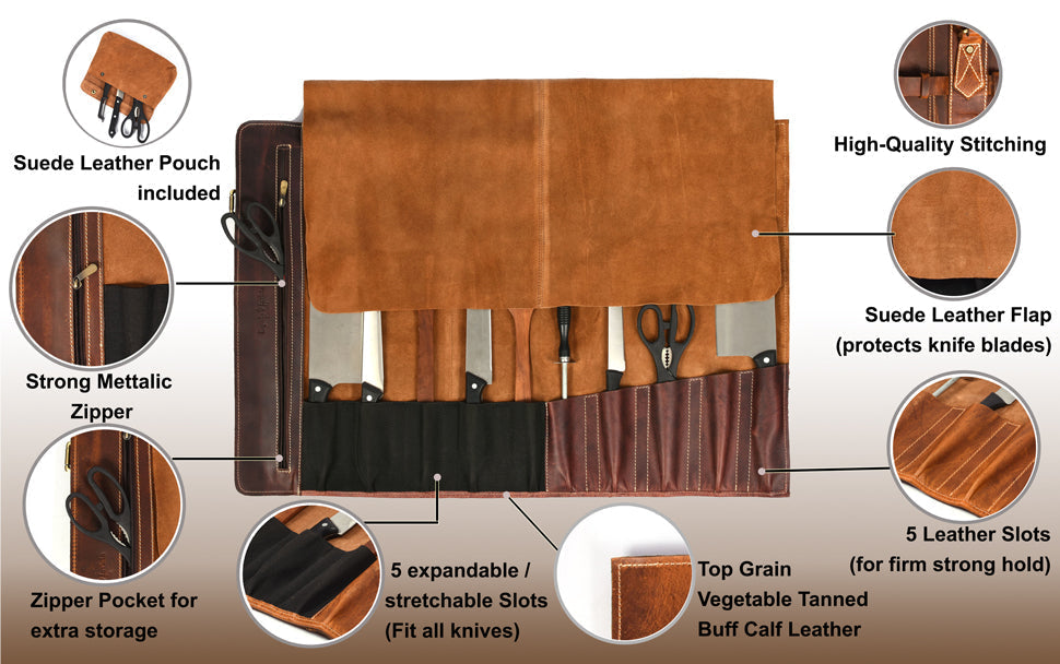 Siam Blades Leather Chef Knife Roll