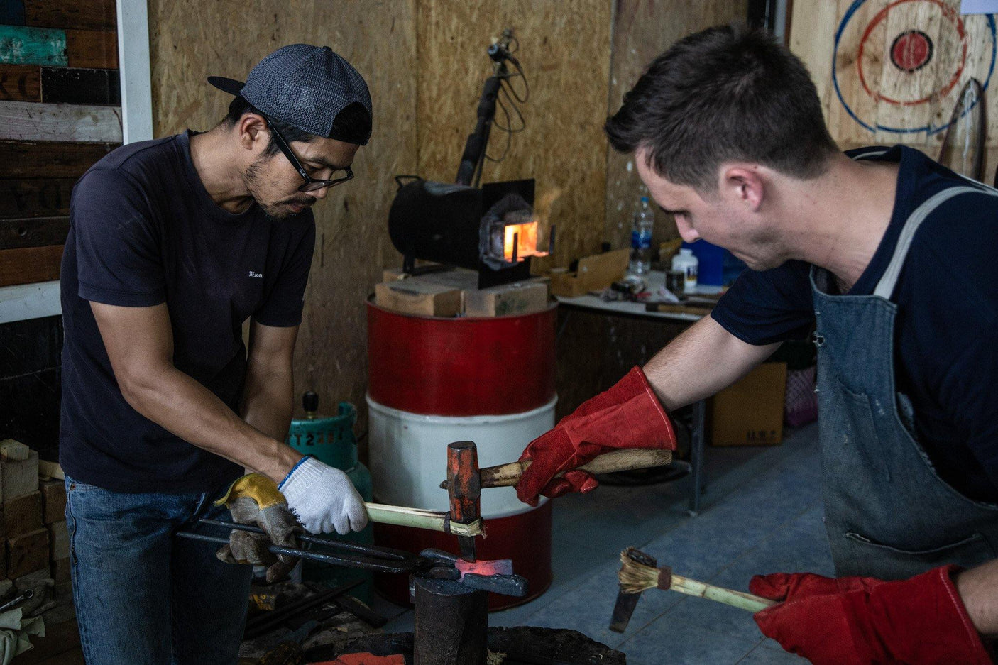 Forge An Axe: Bangkok Axe Making Class Hand Forged Knives - Blacksmith Handmade Axes, Siam Blades Old Block Blades