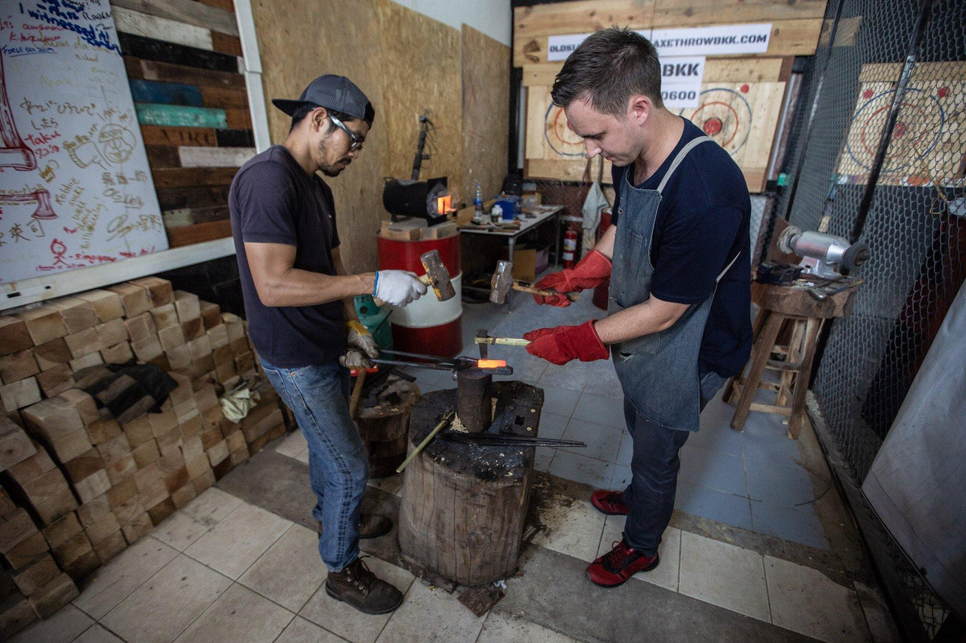 Forge An Axe: Bangkok Axe Making Class Hand Forged Knives - Blacksmith Handmade Axes, Siam Blades Old Block Blades