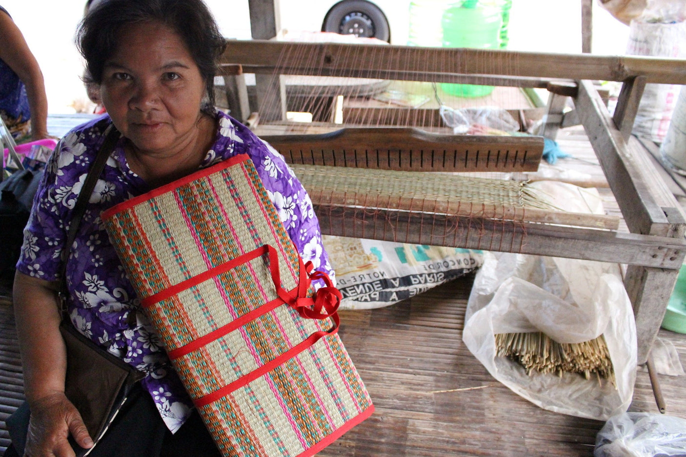 Handmade Rattan Mat Hand Forged Knives - Blacksmith Handmade Axes, Siam Blades Old Block Blades