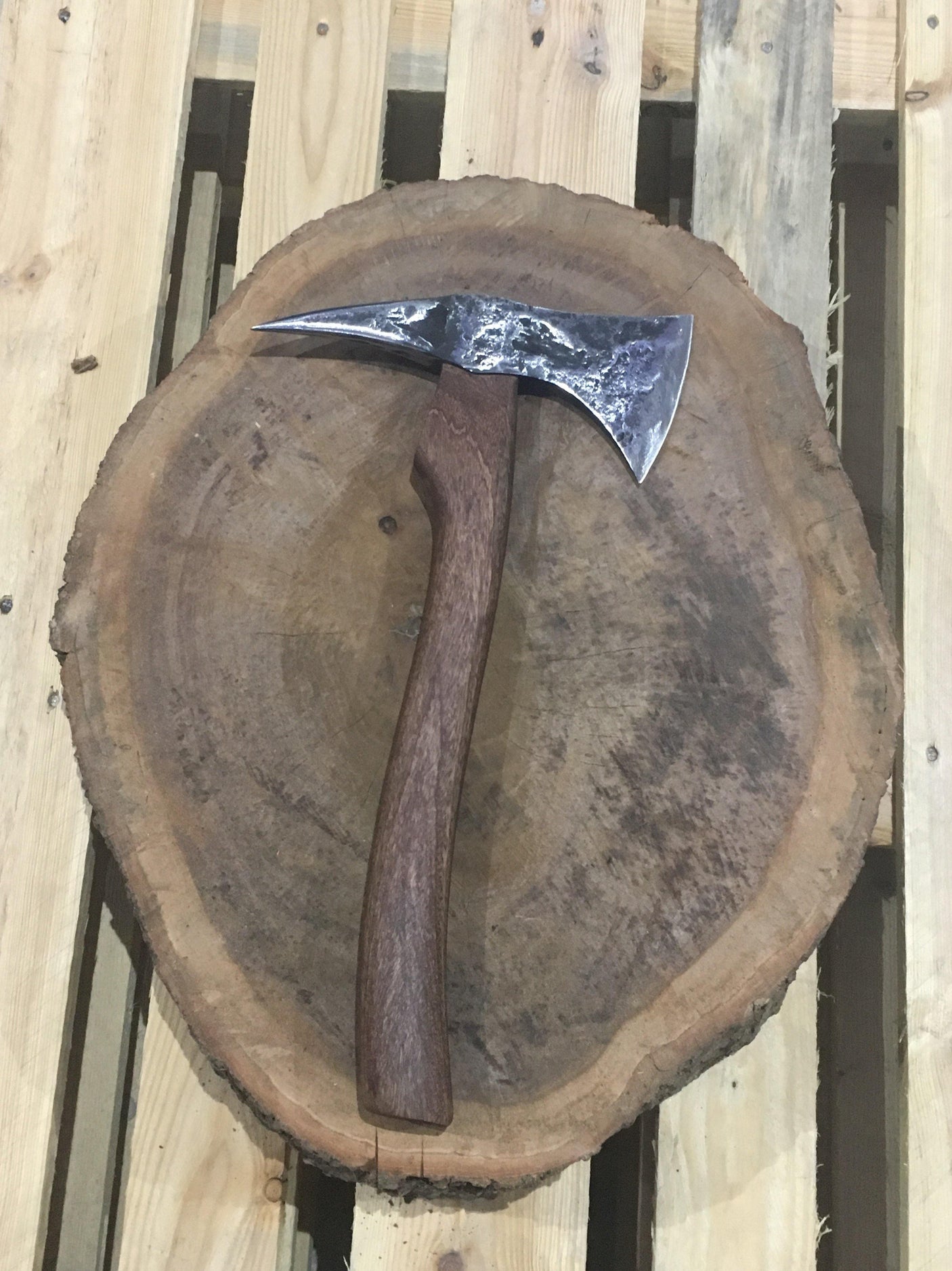 "Harm's Way" Spike Axe Hand Forged Knives - Blacksmith Handmade Axes, Siam Blades Old Block Blades