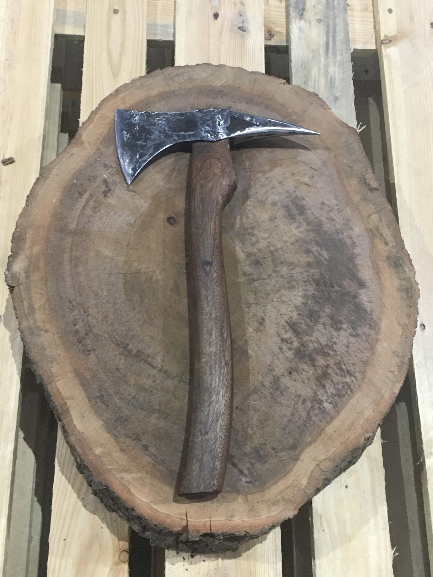 "Harm's Way" Spike Axe Hand Forged Knives - Blacksmith Handmade Axes, Siam Blades Old Block Blades