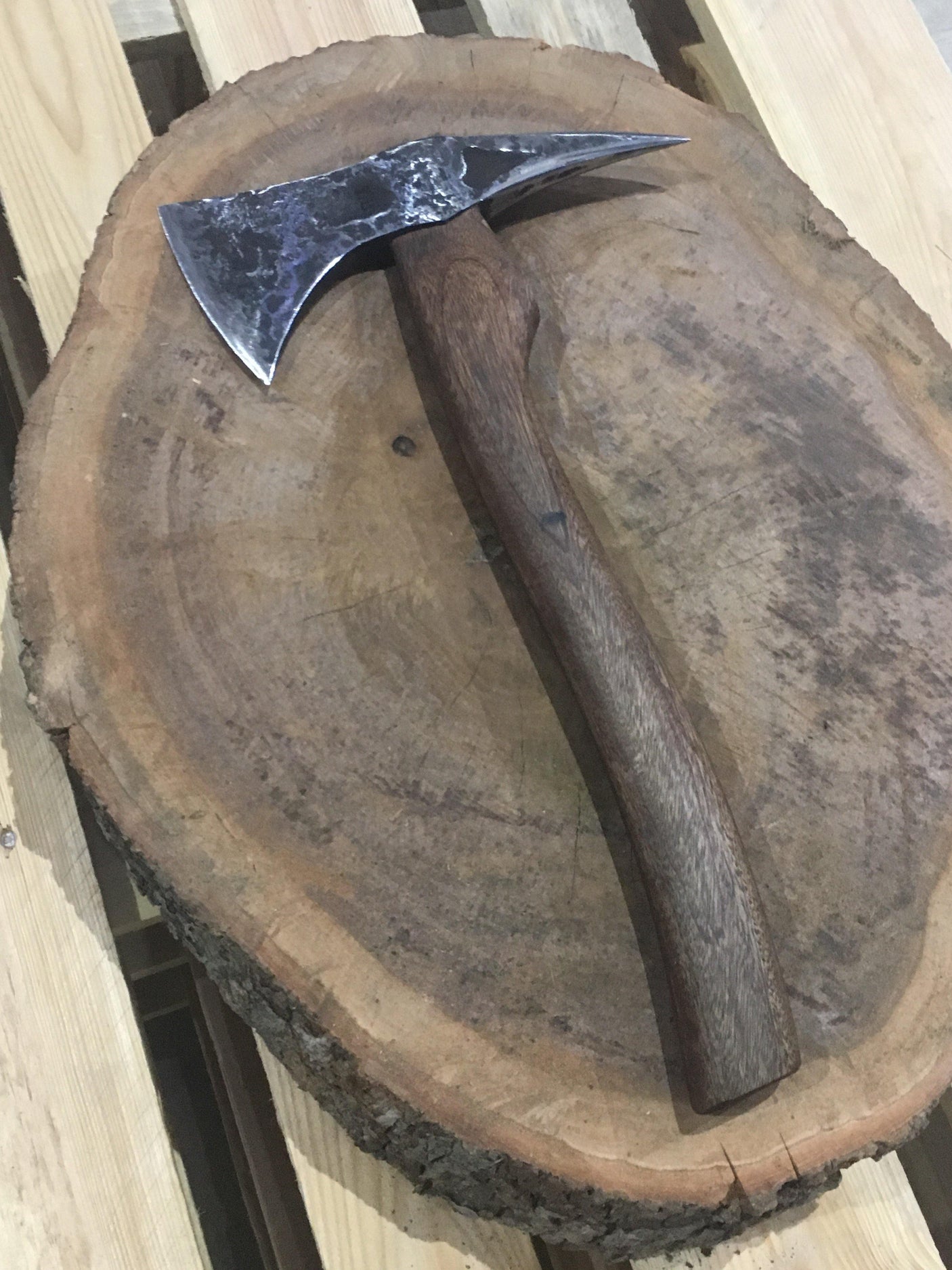 "Harm's Way" Spike Axe Hand Forged Knives - Blacksmith Handmade Axes, Siam Blades Old Block Blades