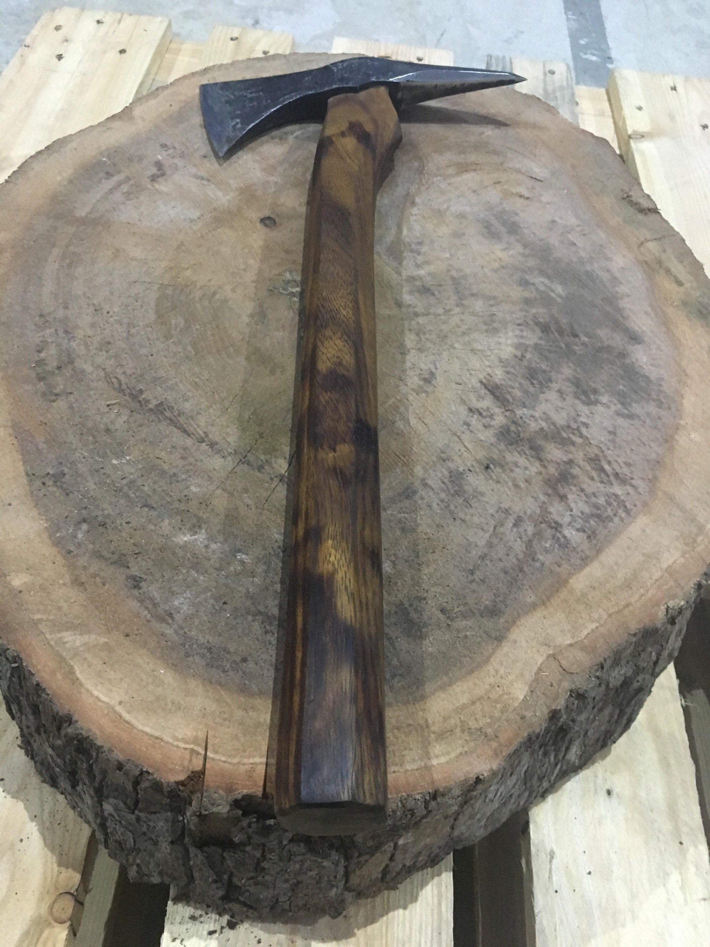 "Harm's Way" Spike Axe Hand Forged Knives - Blacksmith Handmade Axes, Siam Blades Old Block Blades