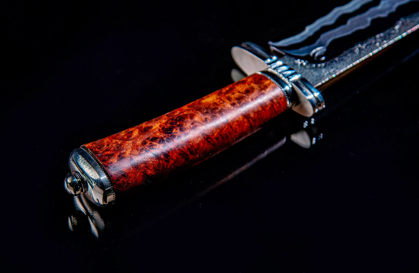 Stingray 9 Layer San Mai Padauk Burl Bowie