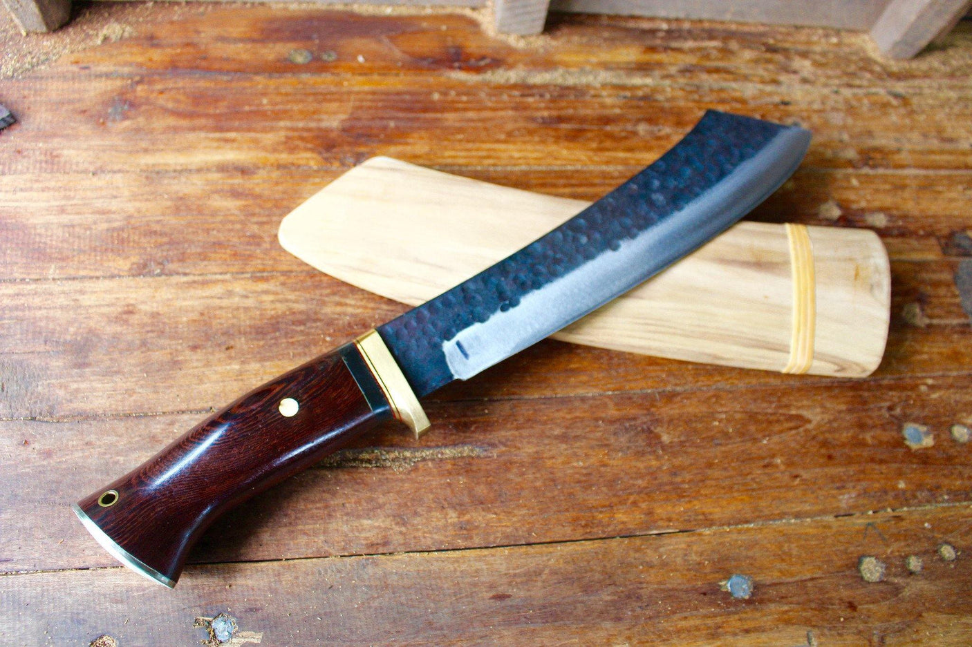 Competition Chopper Knife - Mastersmith Ajarn Kor Neeow Hand Forged Knives - Blacksmith Handmade Axes, Siam Blades Old Block Blades