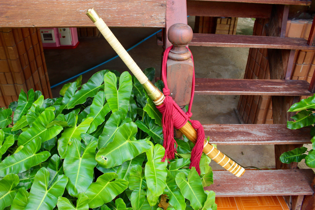 Hand Forged Krabi krabong Dha with Traditional Thai Silk Rope Wrap