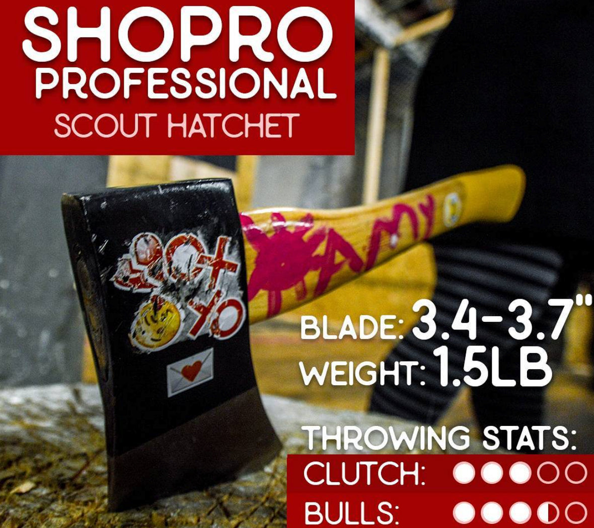 Shopro Professional League Throwing Axe - OG League Axe for the Sport of Urban Axe Throwing | Meets NATF/WATL specs | Buy Bulk Axes for Axe Throwing Venues Hand Forged Knives - Blacksmith Handmade Axes, Siam Blades Old Block Blades