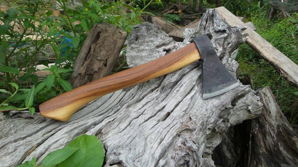 Thai Forged Camping Axe Hand Forged Knives - Blacksmith Handmade Axes, Siam Blades Old Block Blades
