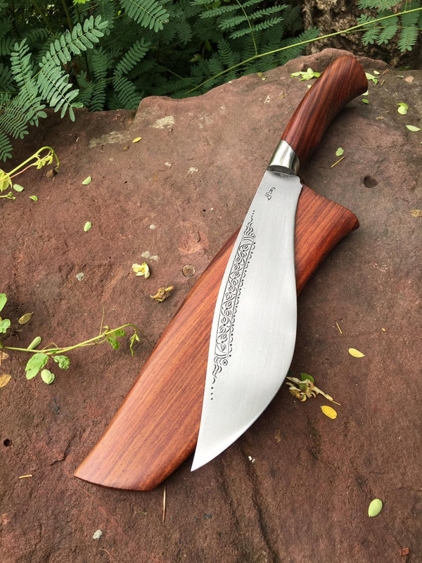 Thai Engraved Enep blade Hand Forged Knives - Blacksmith Handmade Axes, Siam Blades  Old Block Blades 