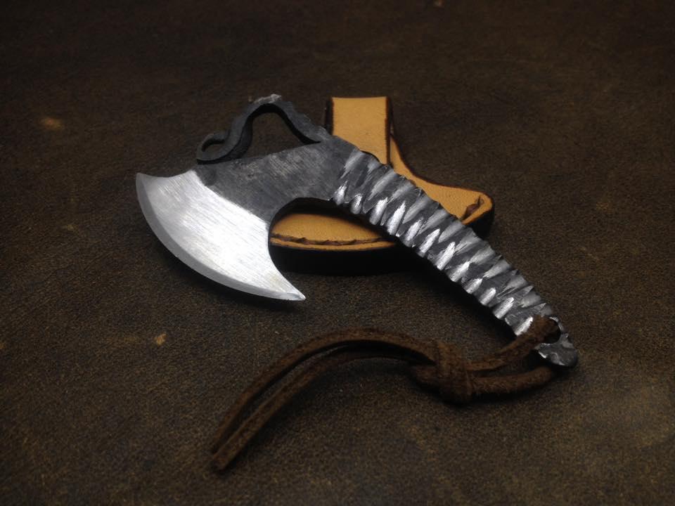Mini Axe, EDC Axe, Mini Hatchet, Pocket Axe, Mini Cleaver, Neck Knife Neck Axe, EDC Cleaver, Herb Chopper, Weed Grinder, Cool Groomsmen Gift Hand Forged Knives - Blacksmith Handmade Axes, Siam Blades Old Block Blades