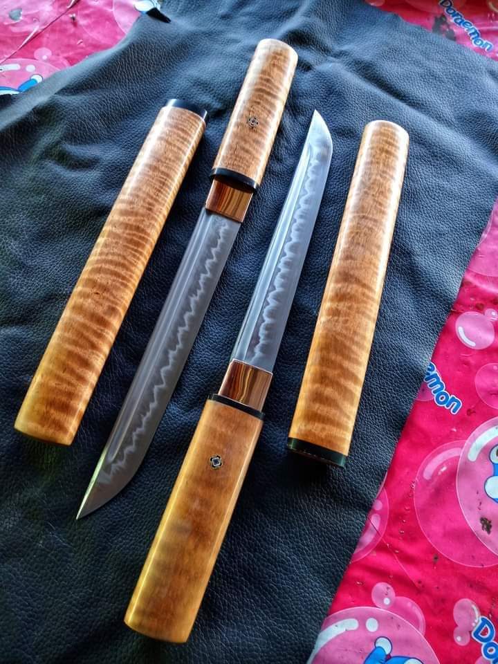 Japanese Style Thai Tanto, Clay Tempering Hamon, Tanto Knife Design, Fixed Blade Tanto, Hand Forged Japanese Knife, Handmade Tanto EDC Blade