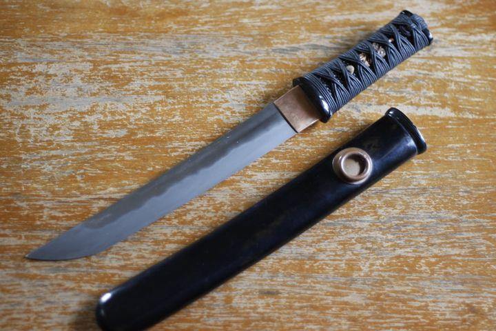 Japanese Black Tanto with Hamon - Siam Blades