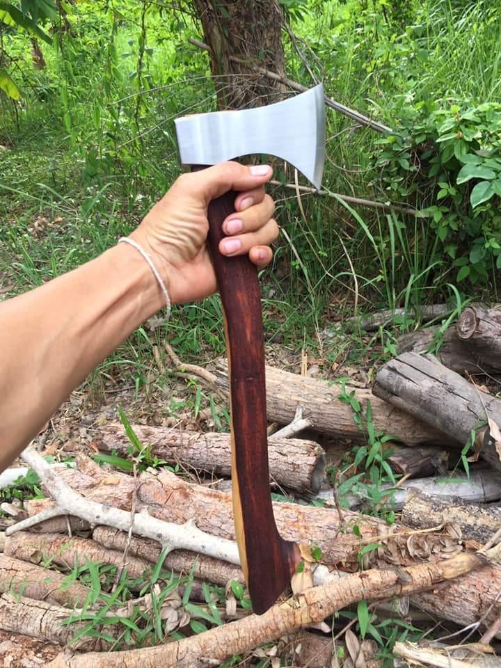 "Thailand Designed" Jungle Axe Hand Forged Knives - Blacksmith Handmade Axes, Siam Blades Old Block Blades