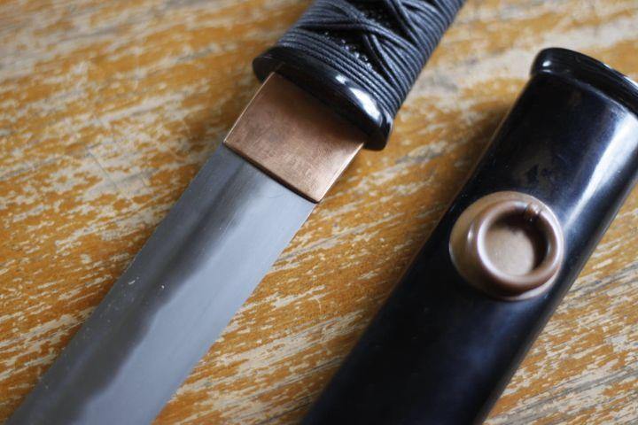Japanese Black Tanto with Hamon - Siam Blades