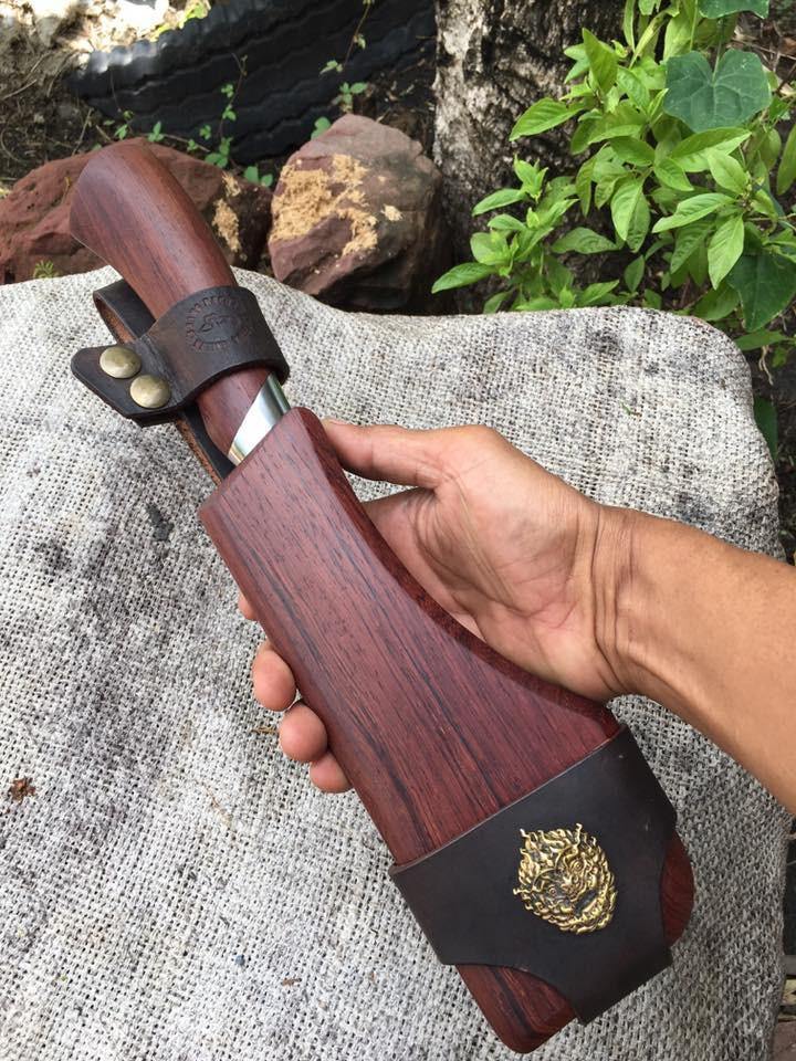 Engraved Thai Rounded Spine blade Hand Forged Knives - Blacksmith Handmade Axes, Siam Blades  Old Block Blades 