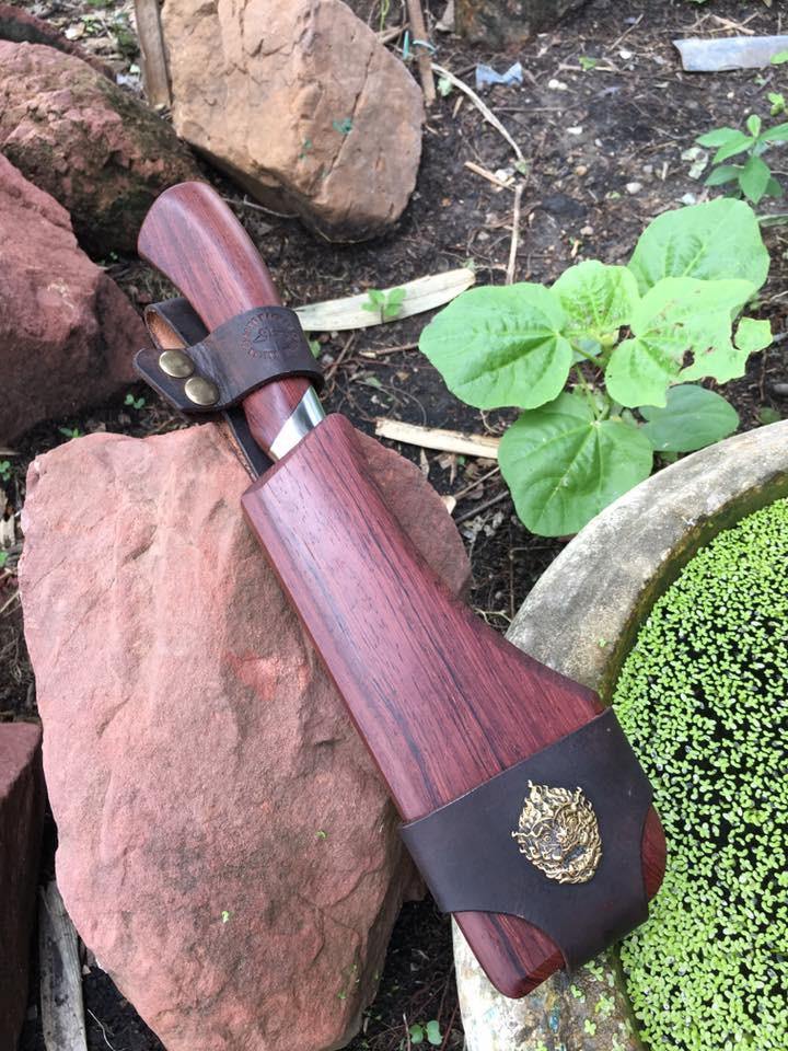 Engraved Thai Rounded Spine blade Hand Forged Knives - Blacksmith Handmade Axes, Siam Blades  Old Block Blades 