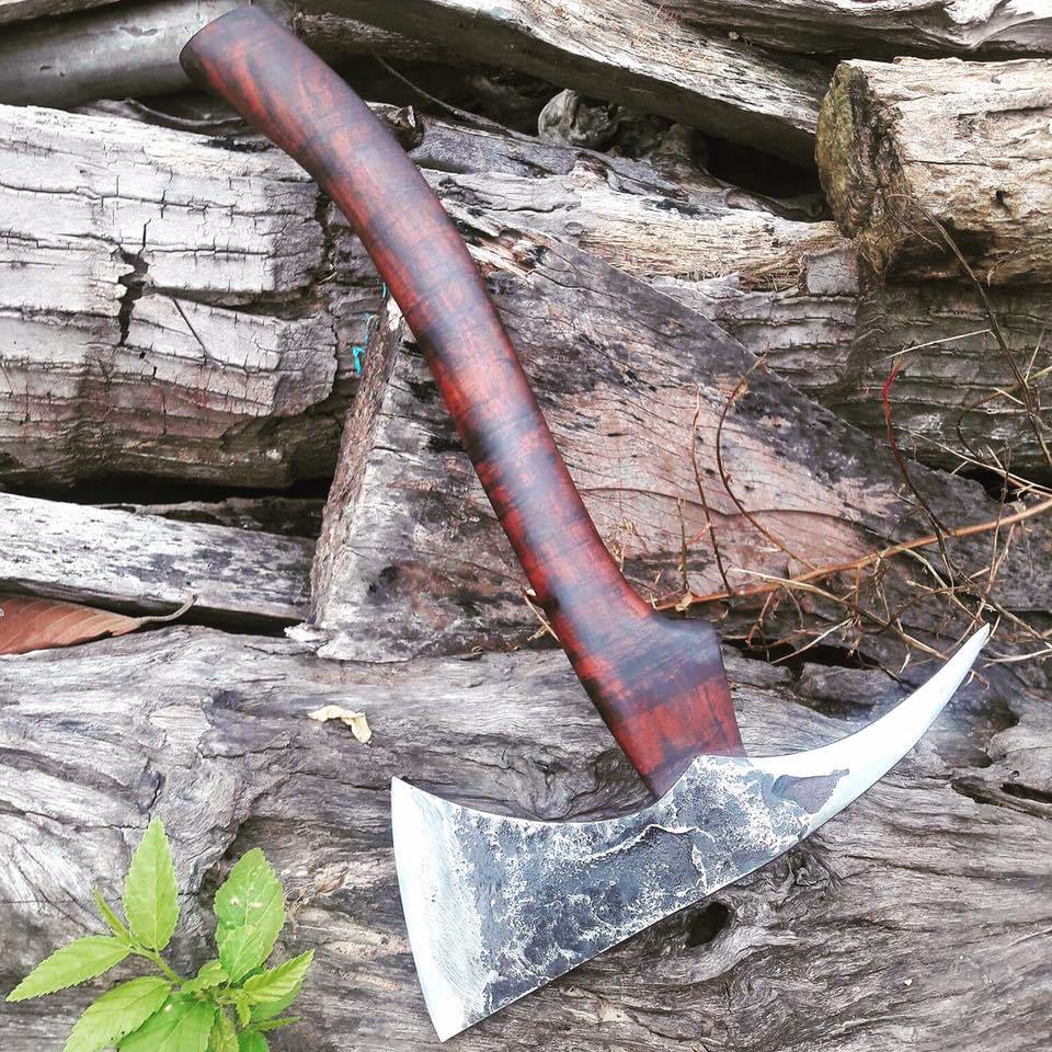 "Harm's Way" Spike Axe Hand Forged Knives - Blacksmith Handmade Axes, Siam Blades  Old Block Blades 