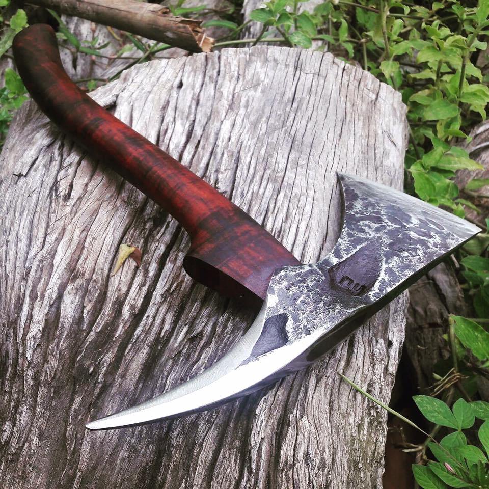 "Harm's Way" Spike Axe Hand Forged Knives - Blacksmith Handmade Axes, Siam Blades  Old Block Blades 
