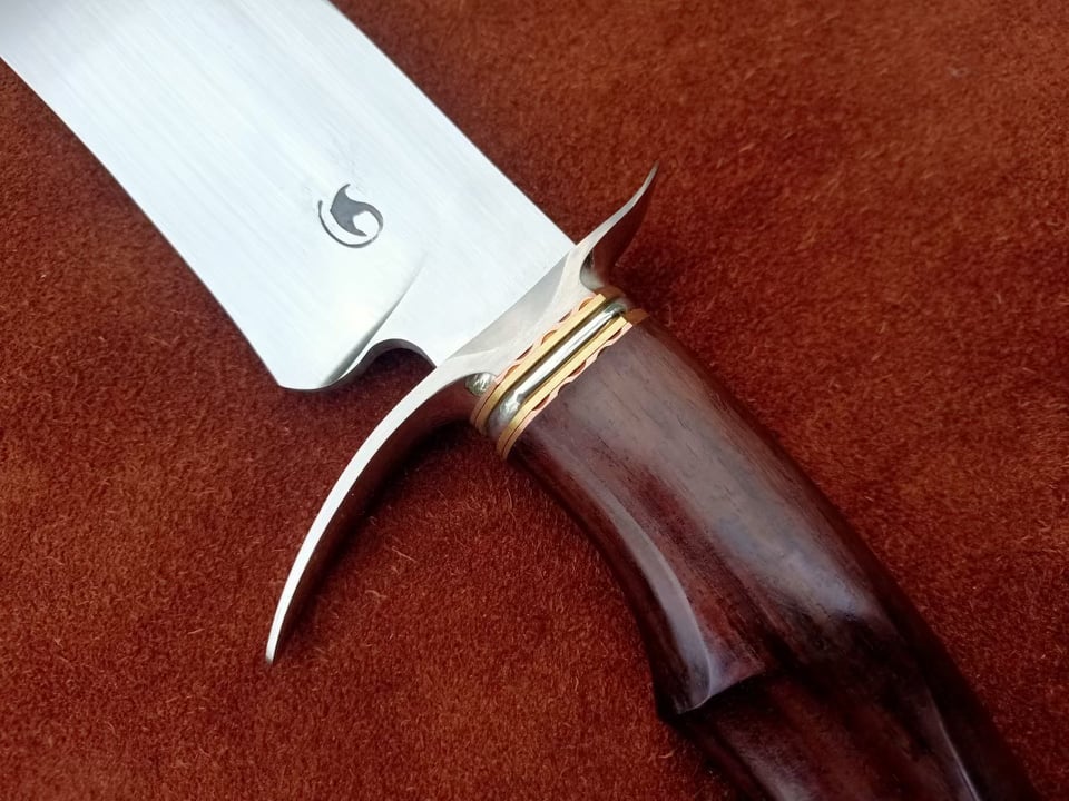 Stingray Bowie Knife handmade thread pommel tang Bowie style EDC knife ...
