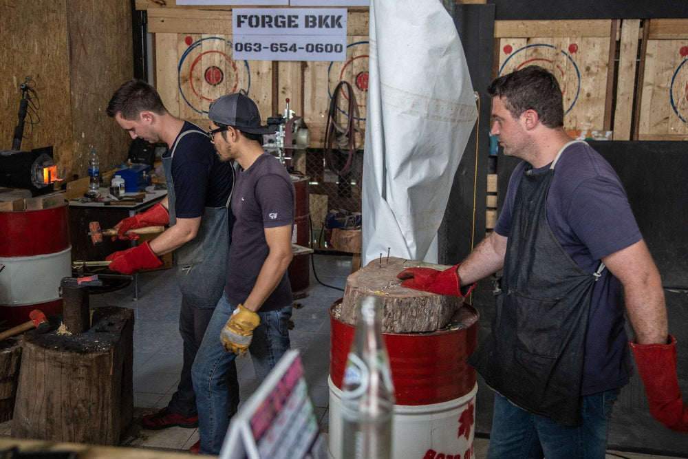 Forge An Axe: Bangkok Axe Making Class Hand Forged Knives - Blacksmith Handmade Axes, Siam Blades  Old Block Blades 