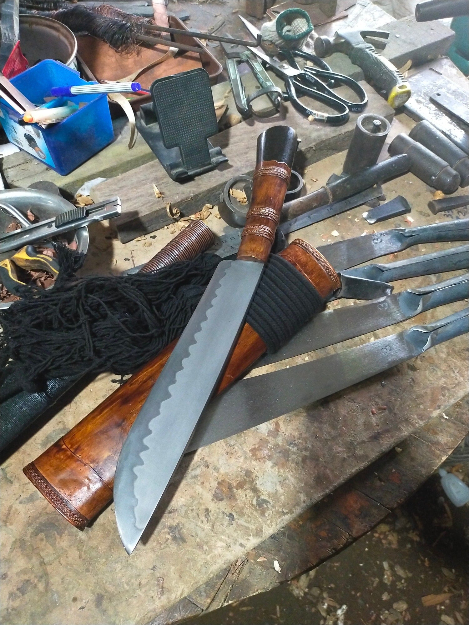 Forged Handmade Knives Dragon  Copper Kitchen Hatchet Knife