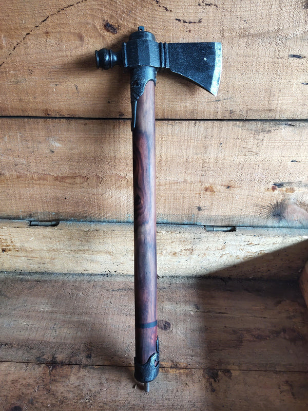 Forged Skull Hawk - Peace Pipe Throwing Tomahawk Hand Forged Knives - Blacksmith Handmade Axes, Siam Blades  Old Block Blades 
