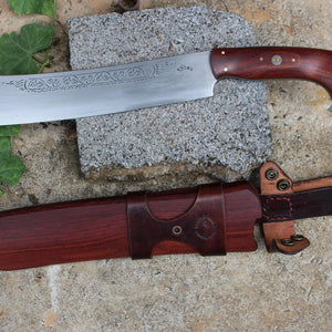 Engraved Thai Bushcraft Chopper Hand Forged Knives - Blacksmith Handmade Axes, Siam Blades  Old Block Blades 