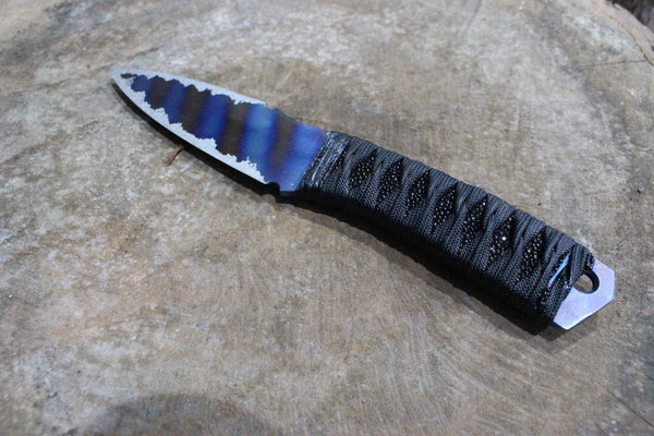 Double Edged Titanium EDC Dagger Hand Forged Knives - Blacksmith Handmade Axes, Siam Blades  Old Block Blades 
