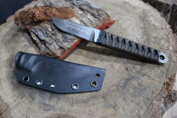 Hamon Kiridashi with Kydex Sheath Hand Forged Knives - Blacksmith Handmade Axes, Siam Blades  Old Block Blades 