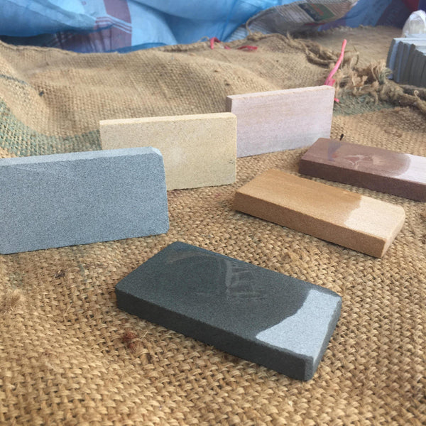 Natural Sharpening Whetstones, Binsui Whetstones, Unique Business Cards, Thai Sharpening Wetstones, High Grit Axe Puck, Axe Sharp Stone EDC Hand Forged Knives - Blacksmith Handmade Axes, Siam Blades  Old Block Blades 