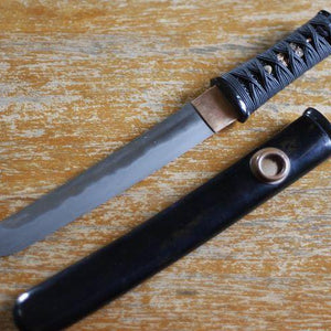 Japanese Black Tanto with Hamon - Siam Blades
